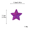 Purple sequin star patch for DIY clothing, size 7.5x7.1cm with embroidered finish - Purple Star*Small Size (Laser) #20