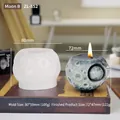 Moon candle silicone mold with Earth detail and finished textured planet wax candle - Moon B (ZL-852)