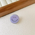 Cute purple acetate mini hair claw clip with cartoon smiley face design for girls - 4# Purple