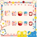 Adesivi per unghie dei piedi con motivi floreali e geometrici colorati per bambini - Stile Fiori Colorati (RTJ003)