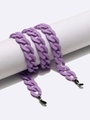 Purple acrylic 17x23mm chunky link chain for eyewear and masks with rubber ends - Purple Chunky Chain (GB088) / Purple