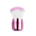 Pink metallic handle nail dusting brush with soft pink and white gradient bristles - Pink Mushroom Makeup Brush