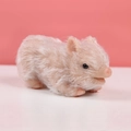 Pink realistic silicone piglet toy with soft white fuzz texture on dual-tone background - Skin Color Fortune Pig