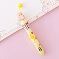 Cute hamster-top 10-color shuttle pen with animal illustrations and yellow barrel - 1 Piece / Yellow Barrel