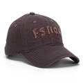 Close-up of deep gray baseball cap featuring vintage FSHON patch and Smile More embroidery - One Size / Dark Gray