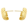 French vintage gold plated curved tube claw stud earrings in a minimalist layered design - VE1256 Style / Gold (VE1256)
