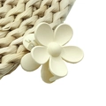 Matte beige flower hair claw clip in a minimalist summer floral design for women - 3.5cm Flower Claw / White