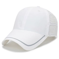 Gorra de béisbol blanca de secado rápido con ventilación lateral y borde reflectante - Blanco