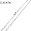 Sleek silver stainless steel snake bone chain necklace with detailed clasp view - 2.4mm Steel Color Blade Chain