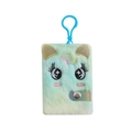 Dettaglio del mini taccuino unicorno di peluche verde menta con criniera arcobaleno - Tie-Dye Verde
