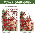 Romantic rose and butterfly wall sticker set with fence design for home decoration - Rose Butterfly Style (UV24Y12808T_R) / 90x30cm