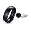6mm width black polished stainless steel ring with smooth finish for men and women - US 6 / Men's Black Polished