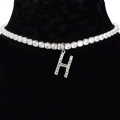 Silver H letter pendant tennis chain necklace with shiny rhinestones for women - Letter H [Silver]
