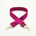 Adjustable rose purple nylon shoulder strap with light gold metal lobster clasps and buckle - Rose Red