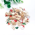 Detailed view of assorted Christmas alloy enamel charms for DIY jewelry making - Mixed 94 Enamel + 6 KC Gold Charms (Total 100)-139.25g-HK741