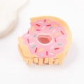 Graziosa pinza per capelli a forma di ciambella rosa con zuccherini colorati per donna - Zuccherini rosa
