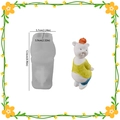 Silikonform für Bären-Deko mit bemaltem Musterbeispiel, Höhe 12,6 cm für DIY-Gips - Großer Bär mit Hut