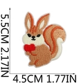 Detail of squirrel embroidery patch with red heart showing stitching texture and size - Squirrel with Heart (5)