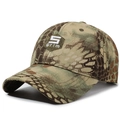 Tactical python camouflage baseball cap with '5 Grim' shield embroidery in desert tan colors - Adjustable / Snake Pattern Green