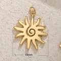 Colgante de sol dorado con motivo de espiral y rayos irregulares, medida 19mm - Estilo Colgante Sol Espiral Oro (A0071 Oro)