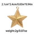 Golden stainless steel star pendant with textured finish measuring 2.1cm by 2.4cm - Small Star / Gold