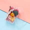 Macro view of assorted dried flowers in a clear DIY craft box for floral projects - Misty Pink