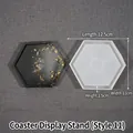 Hexagon silicone coaster mold for resin casting with a finished gold foil piece - Hexagon
