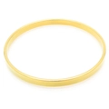 Polished minimalist gold titanium steel bangle bracelet with a smooth flat surface finish - Inner Diameter 60mm / 5mm Gold (Single Ring)
