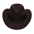 Dark brown western cowboy hat with black leather band and silver star accents - M (56-58cm) / Coffee (A)