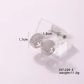 Boucles d'oreilles créoles en argent serties de zircons cubiques clairs, 1,7 cm - Argent-Zircon Clair