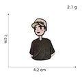 Dettaglio della toppa ricamata per ragazzi con dimensioni 7cm x 4,2cm e un peso di 2,1g - Ragazzo Autoadesivo 8# (T-shirt Nera)