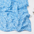 Sky blue cotton swaddle blanket with white floral patterns for newborn babies - Sky Blue White Floral