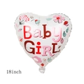 18-inch heart-shaped foil balloon with Baby GIRL print and floral patterns for party decor - 18 Inch Baby Girl Pink Heart