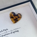 Pince à cheveux cœur en acétate écaille de tortue avec texte France Handmade - 13# Léopard