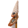 Housse de bouteille de vin gnome marron et kaki avec chapeau à écailles et longs membres - Marron