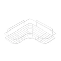 L-shaped white corner bathroom organizer with double-tier wire storage design - Without Adhesive Patches / Large White