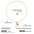 Gold stainless steel pearl and star necklace with 45cm length and size specifications - Star Pearl Pendant Style (JDN0306057)