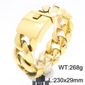 Pulsera cubana dorada de 29mm para hombre con cierre de caja y un peso de 268g - Color Dorado (KB182946-KJX)