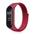 Red nylon loop sports strap for Xiaomi Smart Band featuring a secure velcro closure - Red