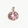Pendentif rond de 6 mm en acier inoxydable or rose avec pierre de naissance rose - Or Rose Octobre