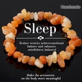 Detailed macro view of handmade natural irregular orange and white gemstone beads bracelet - Orange Calcite