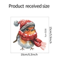 Detail view of winter bird window sticker showing the 16cm x 15cm size specifications - 15*16cm (UV Transparent)