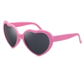 Chic pink heart-shaped sunglasses with dark grey lenses for festivals and parties - Pink