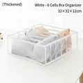 White 6-grid mesh underwear organizer box for bras with breathable thickened material - Thickened White 6-Grid Bra Box