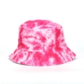 Outdoor bucket hat with pink and white tie-dye pattern and durable cotton stitching - Pink and White Marble (#23)