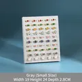 Small grey velvet ring display board with 50 slots for jewelry organizing, 19x24x2.8cm - 50 Slots (Small) / Gray