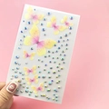 Fairy makeup face stickers with yellow and pink butterfly patterns and colorful rhinestones - Pink Yellow Butterfly (BJA-609)