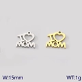 Golden and silver heart-shaped I MOM hollow pendants for DIY jewelry making - I MOM Heart (Style 13)