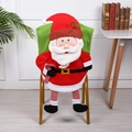 Christmas Santa Claus chair cover with plush long legs and candy cane for dining chairs - Santa Claus