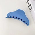 Matte smog blue resin hair claw clip with anti-slip design for thick hair styling - Flat Head Style / 12cm / Blue